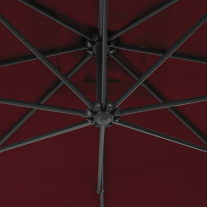 Vidaxl Sombrilla Jardín Voladiza Palo De Acero Vino Tinto 250x250 Cm_4