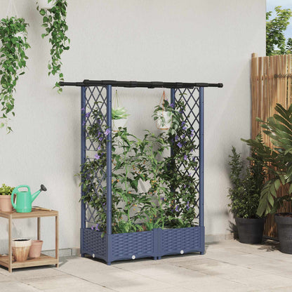 Cama Elevada Con Trellis Y Techo Gris 122,5 X 40 X 121 Cm Pp_1
