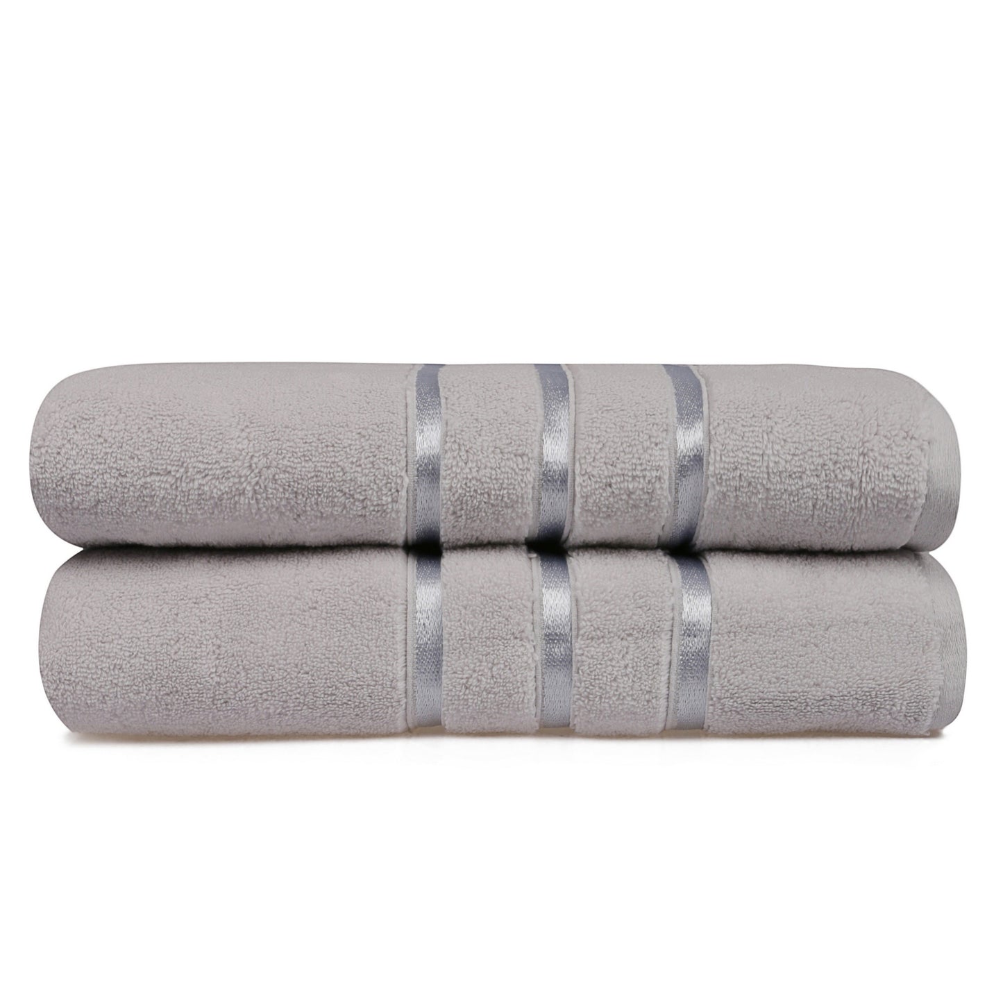 Juego De Toallas De Baño (2 Piezas) Azul Claro Y Gris Claro_1