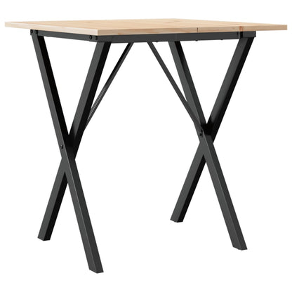 Mesa De Comedor Marco X Madera Maciza Pino Y Acero 70x70x75 Cm_4