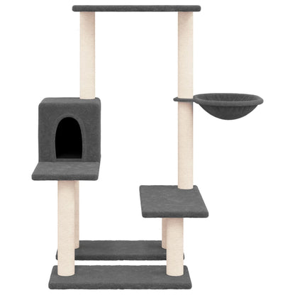 Rascador Para Gatos Con Postes De Sisal Gris Oscuro 94,5 Cm_2