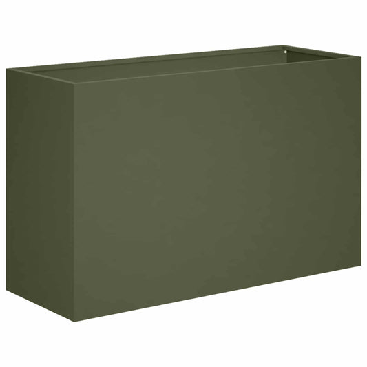 Macetero De Jardín Verde Oliva 80 X 30 X 50 Cm_0