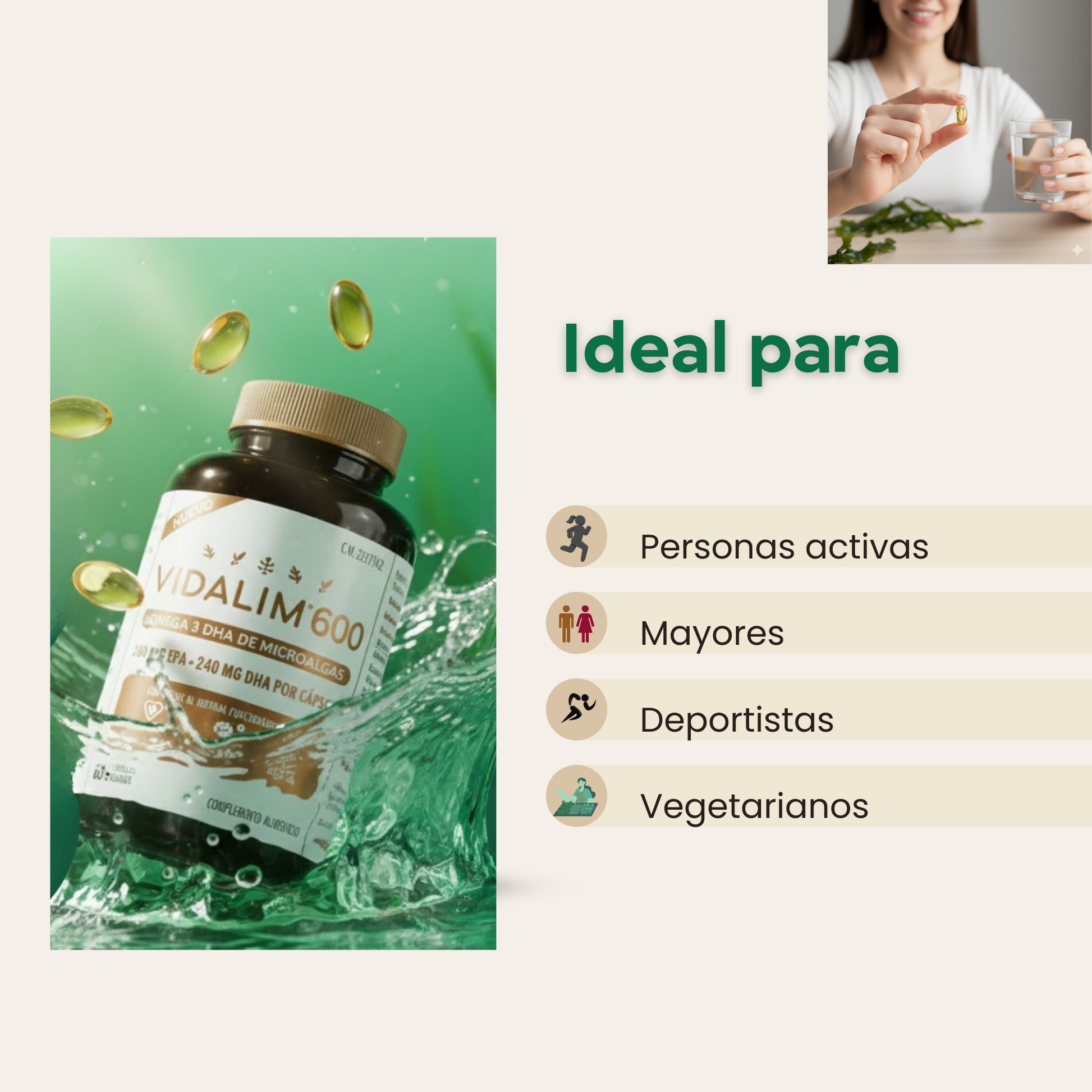 OMEGA 3 MICROALGAS VIDALIM 600: 360 mg EPA + 240 mg DHA POR CAPSULA | 60 CAPSULAS_5