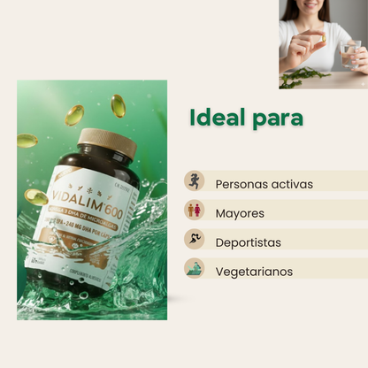 OMEGA 3 MICROALGAS VIDALIM 600: 360 mg EPA + 240 mg DHA POR CAPSULA | 60 CAPSULAS_5