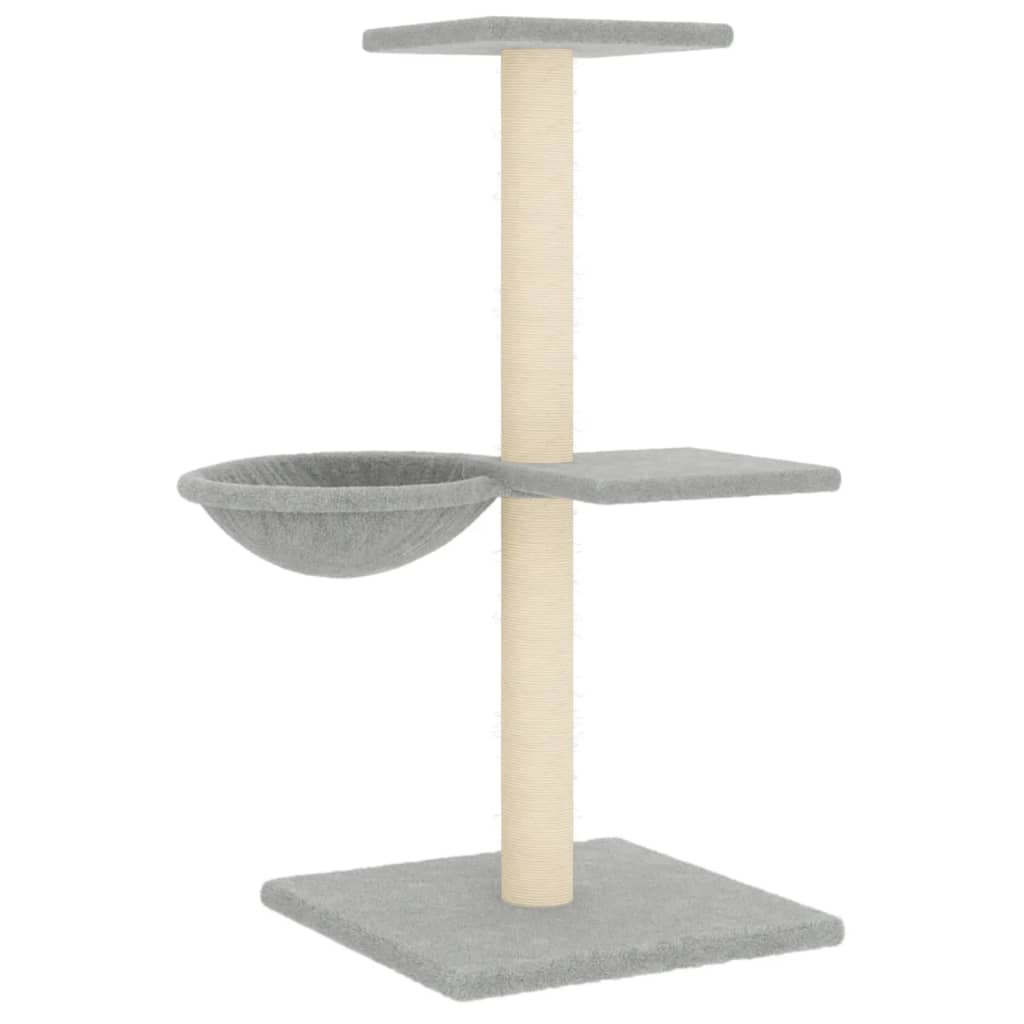 Rascador Para Gatos Con Postes De Sisal Gris Claro 72 Cm_4