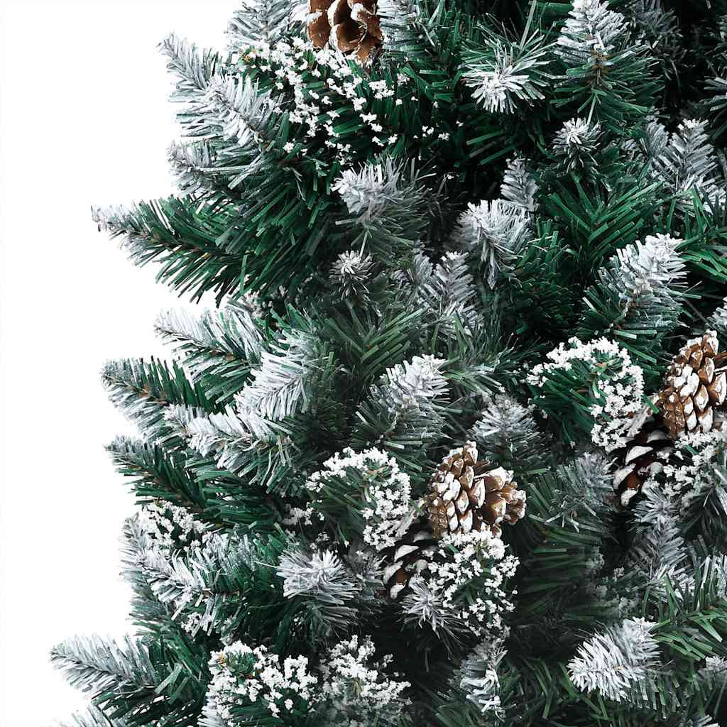 Vidaxl Árbol De Navidad Helado Con Luces, Bolas Y Piñas 150 Cm_1