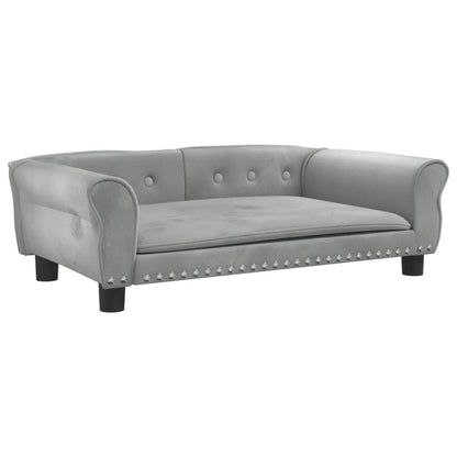 Cama Para Perros De Terciopelo Gris Claro 95x55x30 Cm / Vetonek_5
