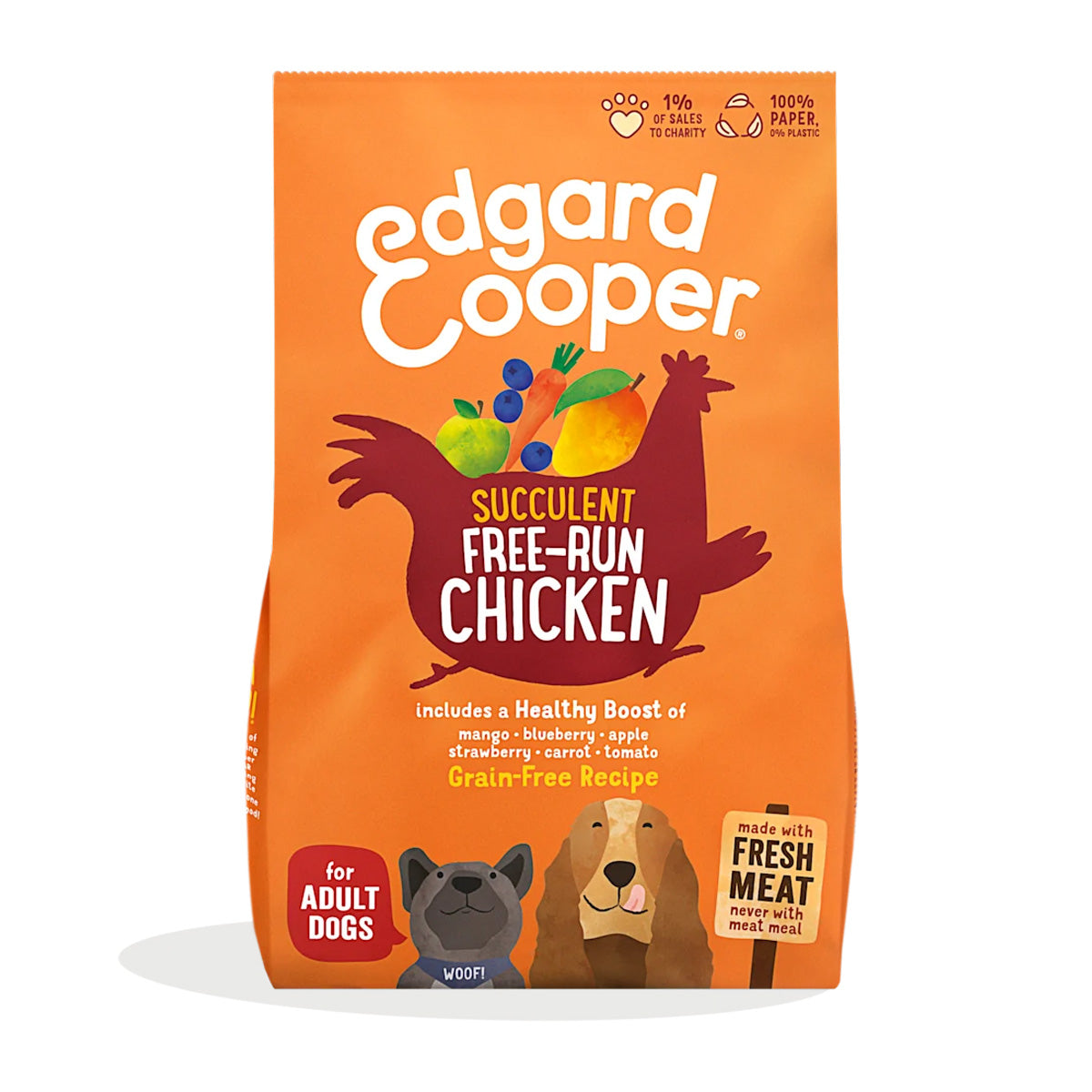 Ração Edgard &amp; Cooper Free Range Chicken para cães 7 kg