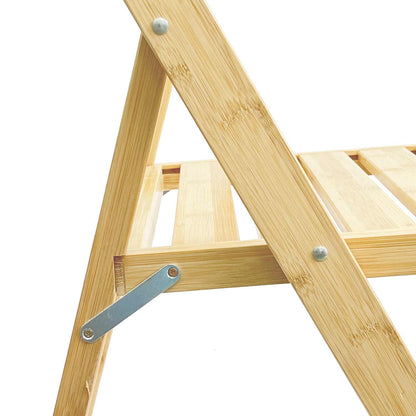 Pack 2 Sillas Plegables De Madera De Bambú 42.5x47.5x79cm O91_4