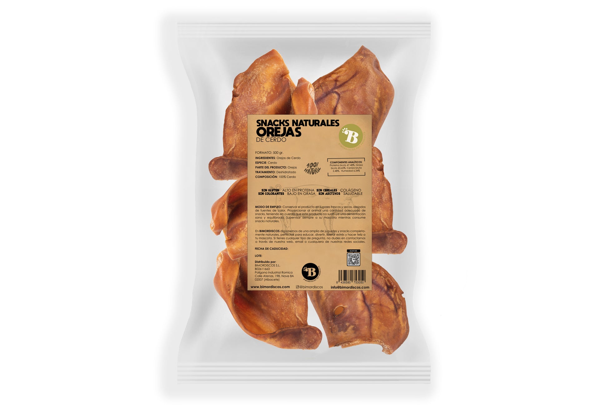 Bimordiscos Orejas De Cerdo Para Perros · 250g.