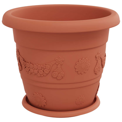 Macetas 6 Uds. Rojo Ladrillo Ø 34 X 28 Cm Plástico_4