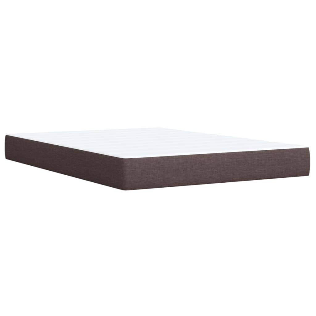 Cama Box Spring Con Colchón Tela Marrón Oscuro 140x200 Cm / Vetonek_1