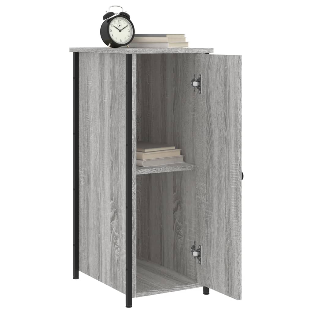 Mesita De Noche Madera De Ingeniería Gris Sonoma 32x42x80 Cm_2