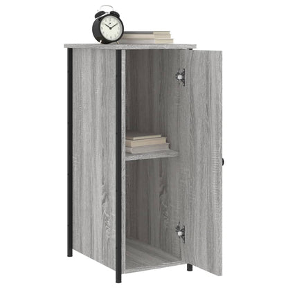 Mesita De Noche Madera De Ingeniería Gris Sonoma 32x42x80 Cm_2