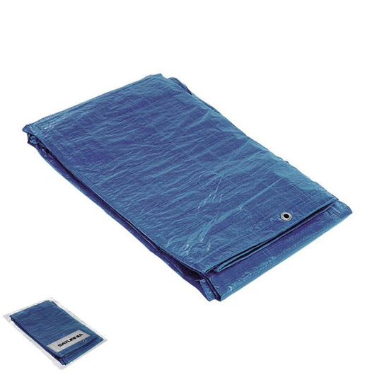 Lona Impermeable Reforzada 4x6 Metros (aproximadamente) Con Ojetes Metálicos, Lona De Protección Duradera, Color Azul._0