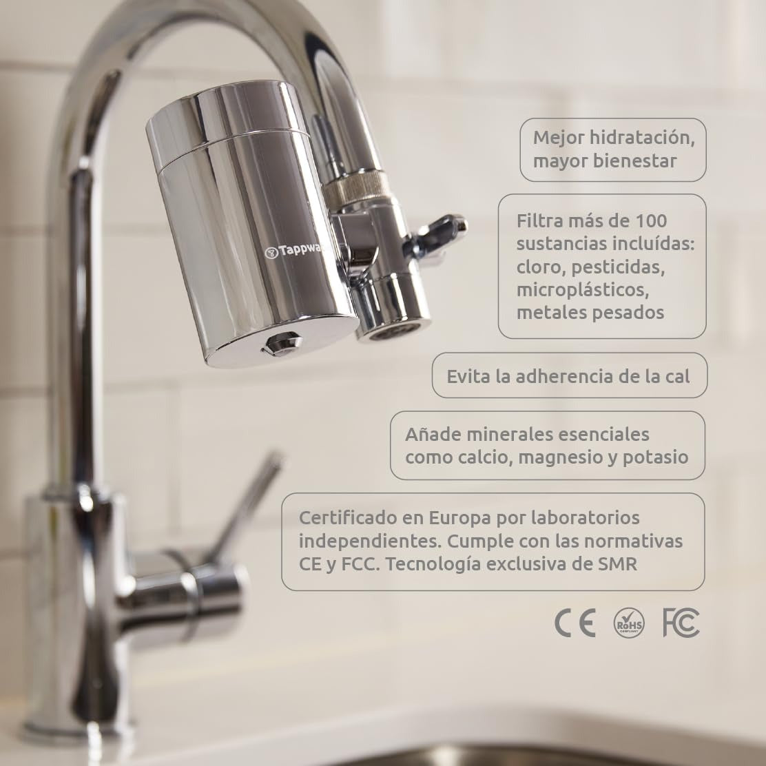 Filtro para torneira EcoPro Chrome SMR Tapwater, pacote anual