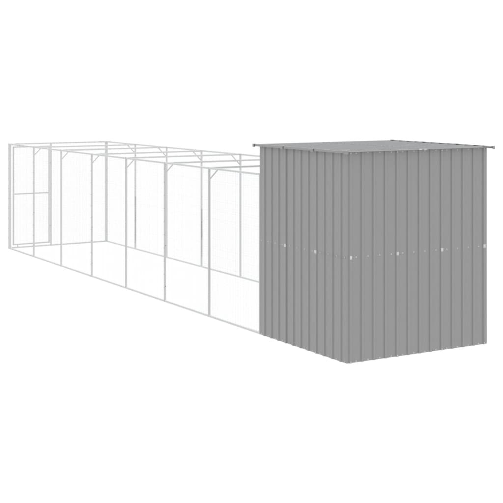 Caseta Perros Corral Acero Galvanizado Gris Claro 165x863x181cm_4