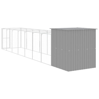 Caseta Perros Corral Acero Galvanizado Gris Claro 165x863x181cm_4