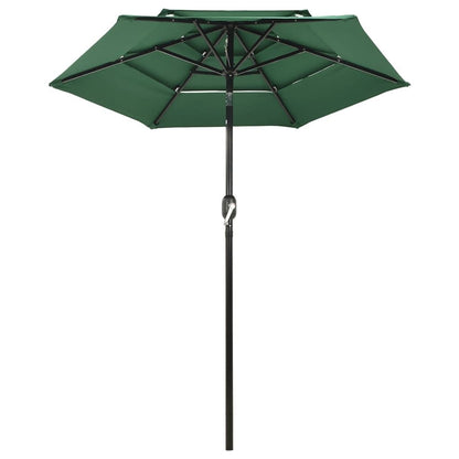 Vidaxl Sombrilla De Jardín De 3 Niveles Con Palo De Aluminio Verde 2 M_1