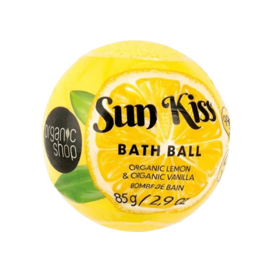 Bomba de Banho Sun Kiss Orgânica de Limão e Baunilha, Organic Shop, 85g