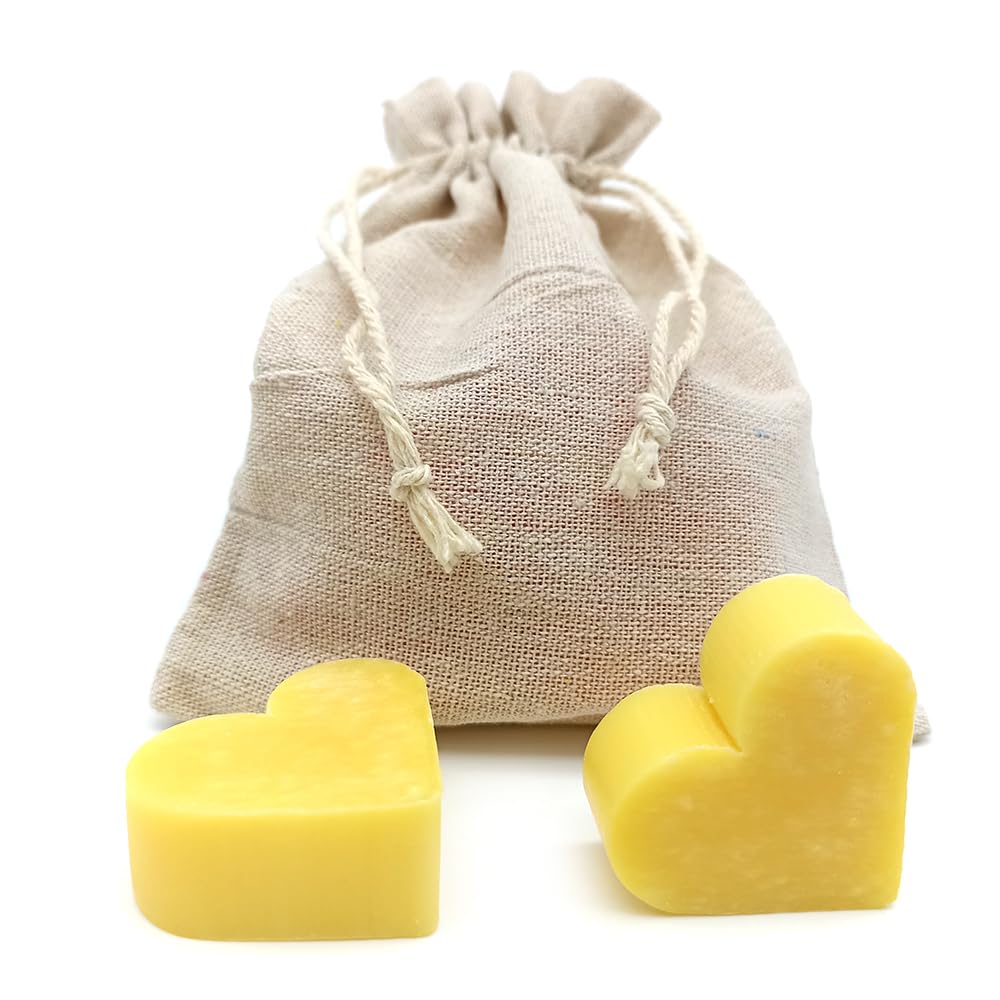 Bolsa De Yute Con 5 Jabones - Aroma Pomelo - Jabón De Glicerina Con Forma De Corazón - Detalle Para Invitados_1