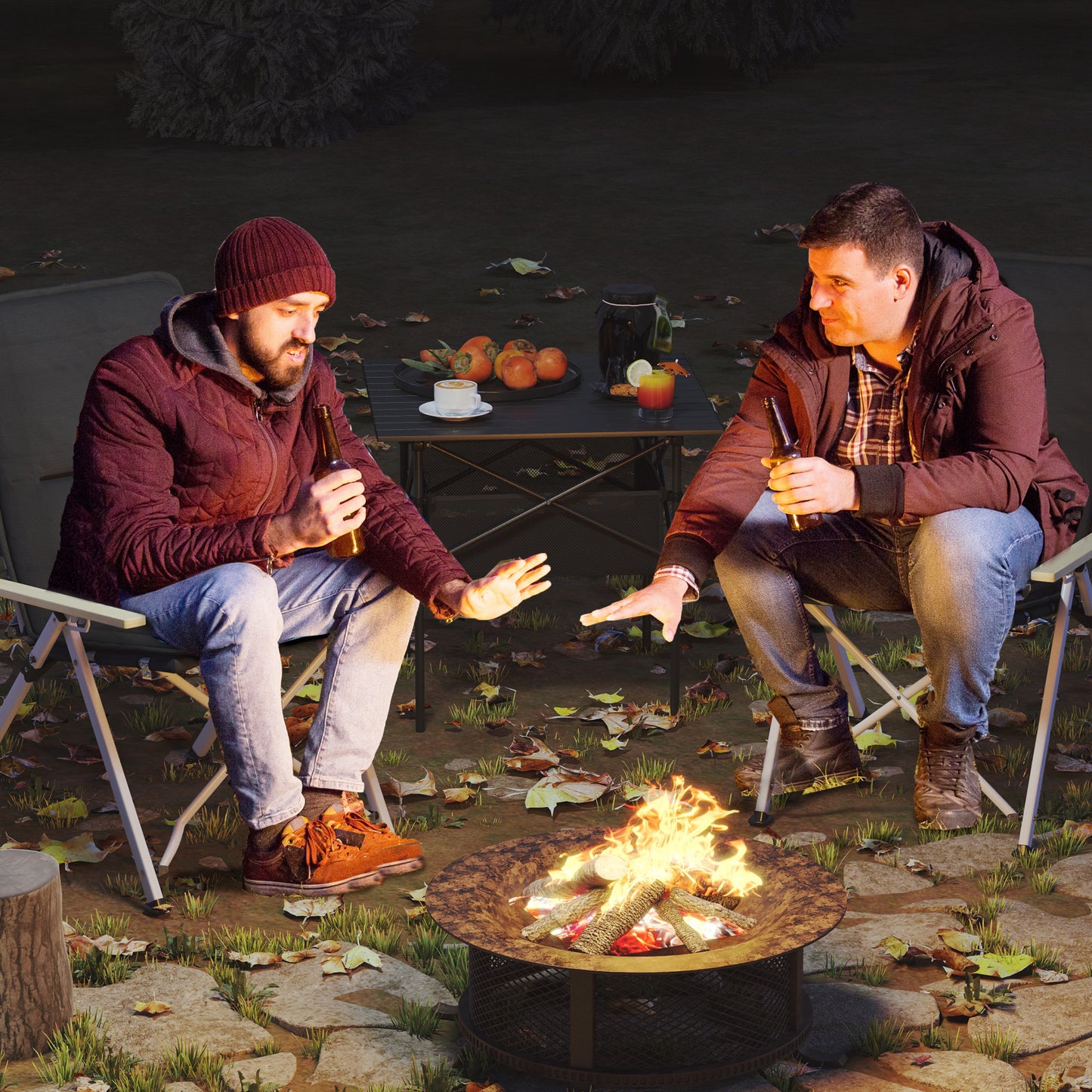Outsunny 2 Sillas De Camping Plegables De Aluminio Con Respaldo Ajustable Negro_1
