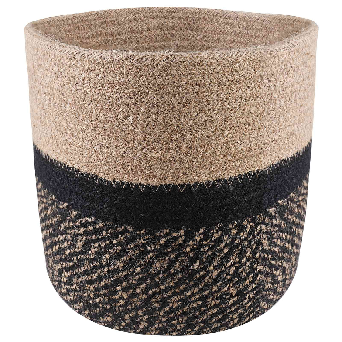 Set De Macetas De Planta 2 Uds. Natural Y Negro Ø 21 X 21 Cm_0