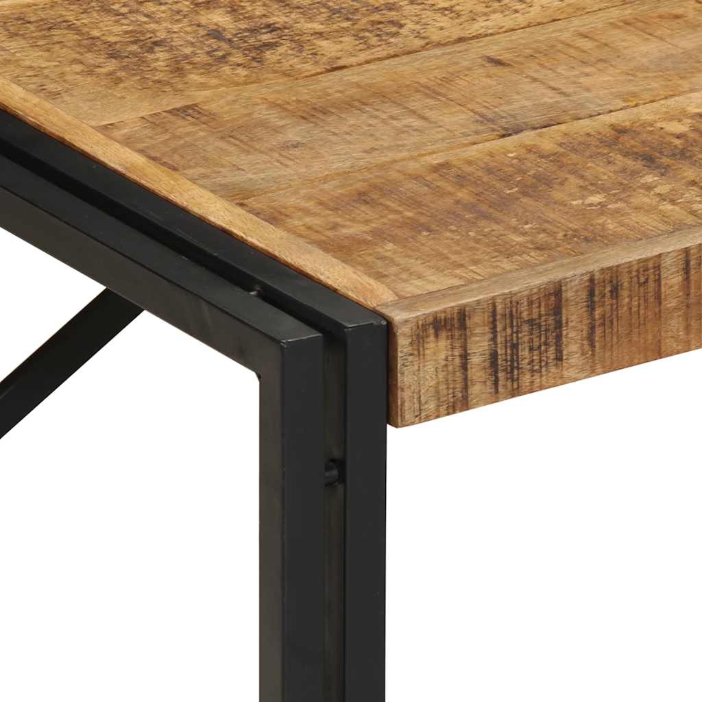 Mesa De Centro De Madera Maciza De Mango Rugosa 100x100x35 Cm_3