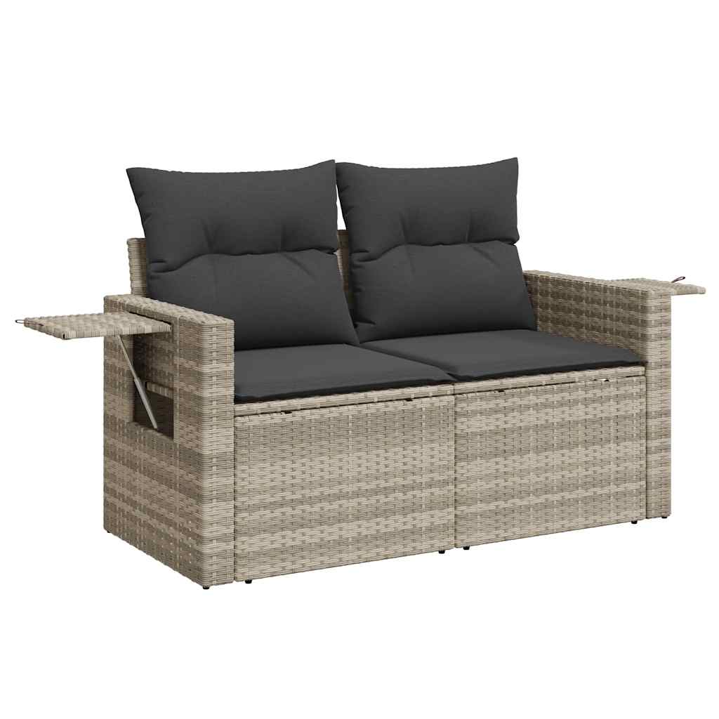 Set De Sofás De Jardín 6 Pzas Y Cojines Ratán Sintético Gris / Vetonek_5