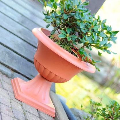 Maceta Ornamental Con Pie Atena 14l., Dimensiones (mm) 455x455x420, Color Terracota_3
