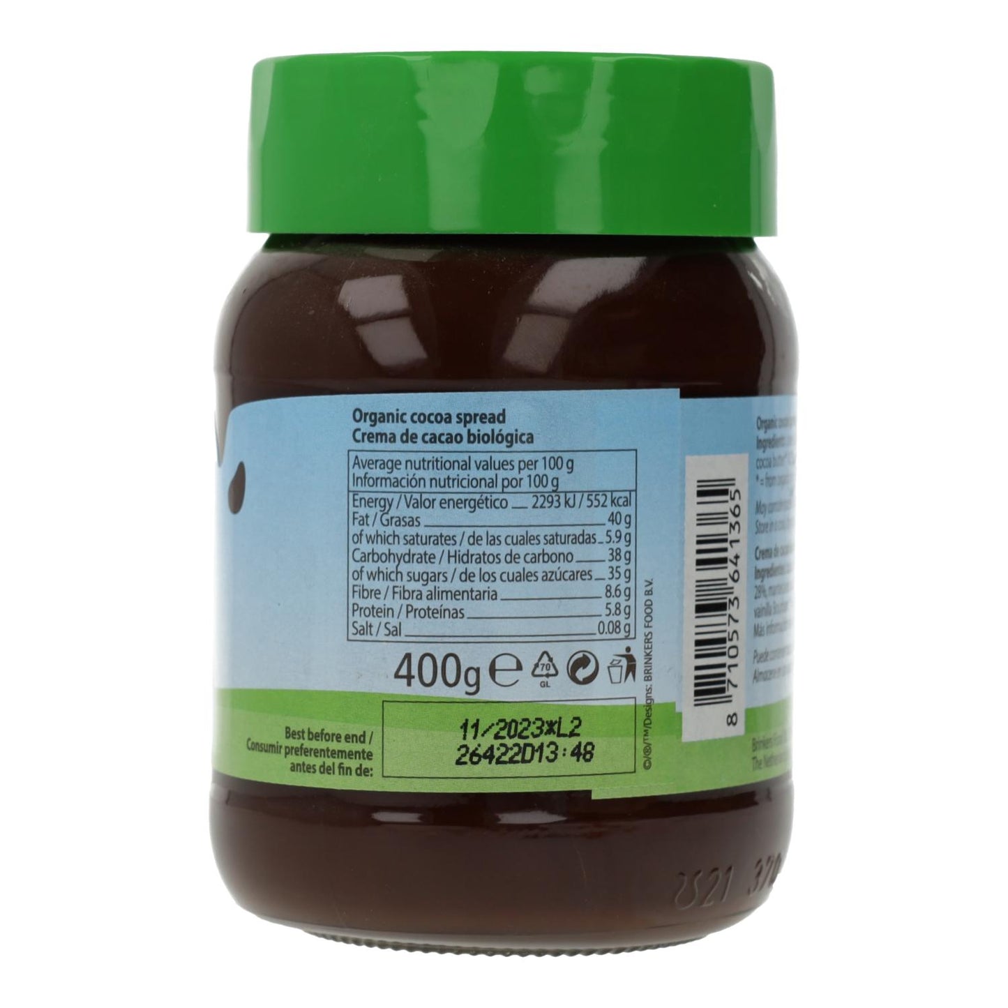 Creme de Chocolate Negro Ecológico Nuscobio 400g