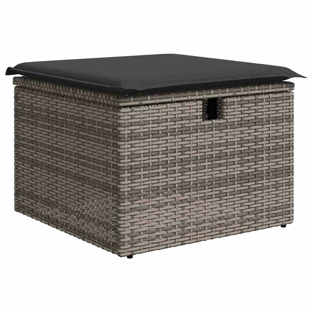 Set Sofás Jardín Y Cojines 6 Pzas Ratán Sintético Acacia Gris / Vetonek_2