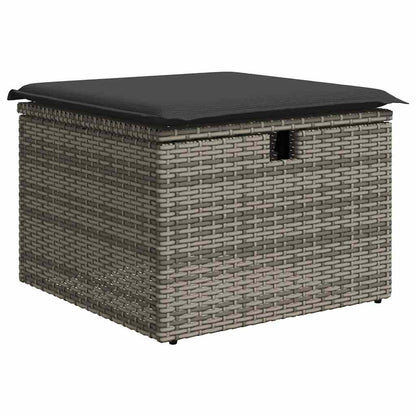 Set Sofás Jardín Y Cojines 5 Pzas Ratán Sintético Acacia Gris / Vetonek_4