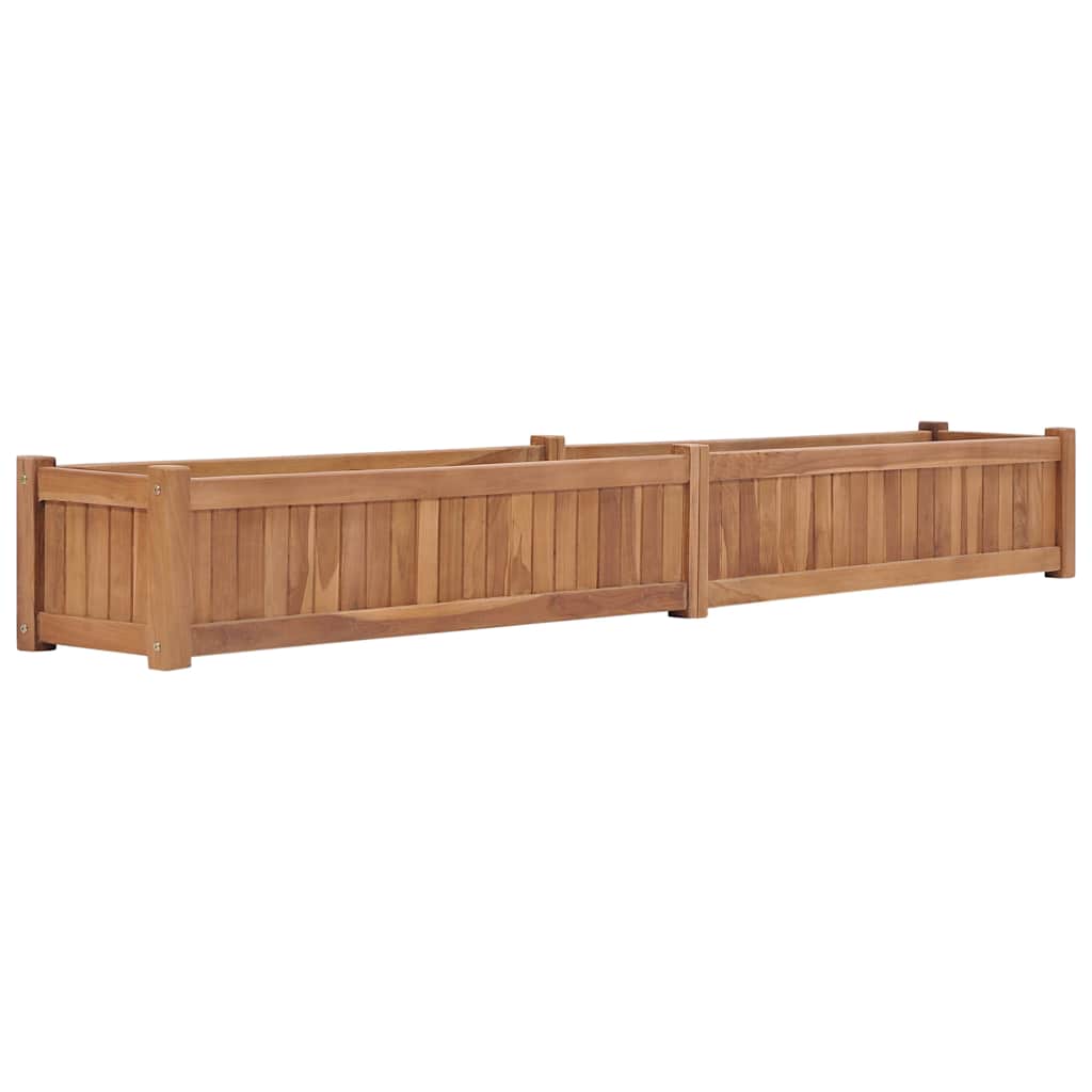 Arriate Elevado Madera Maciza De Teca 200x30x25 Cm_1