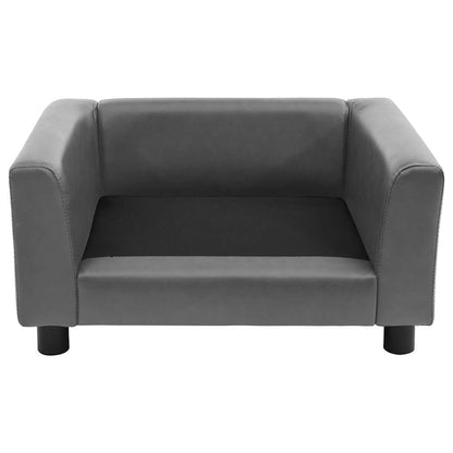 Vidaxl Sofá Para Perros Felpa Y Cuero Sintético Gris 60x43x30 Cm_3