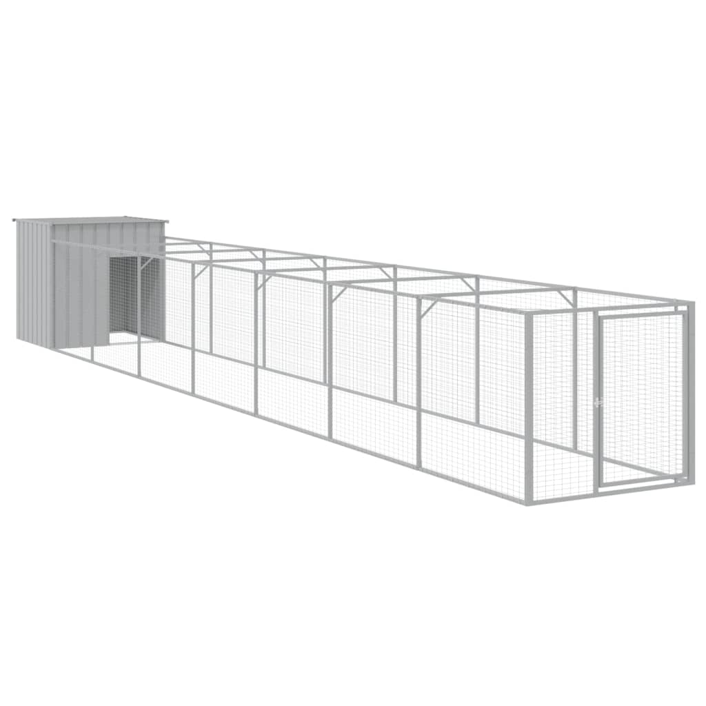 Caseta Perros Corral Acero Galvanizado Gris Claro 110x813x110cm_0