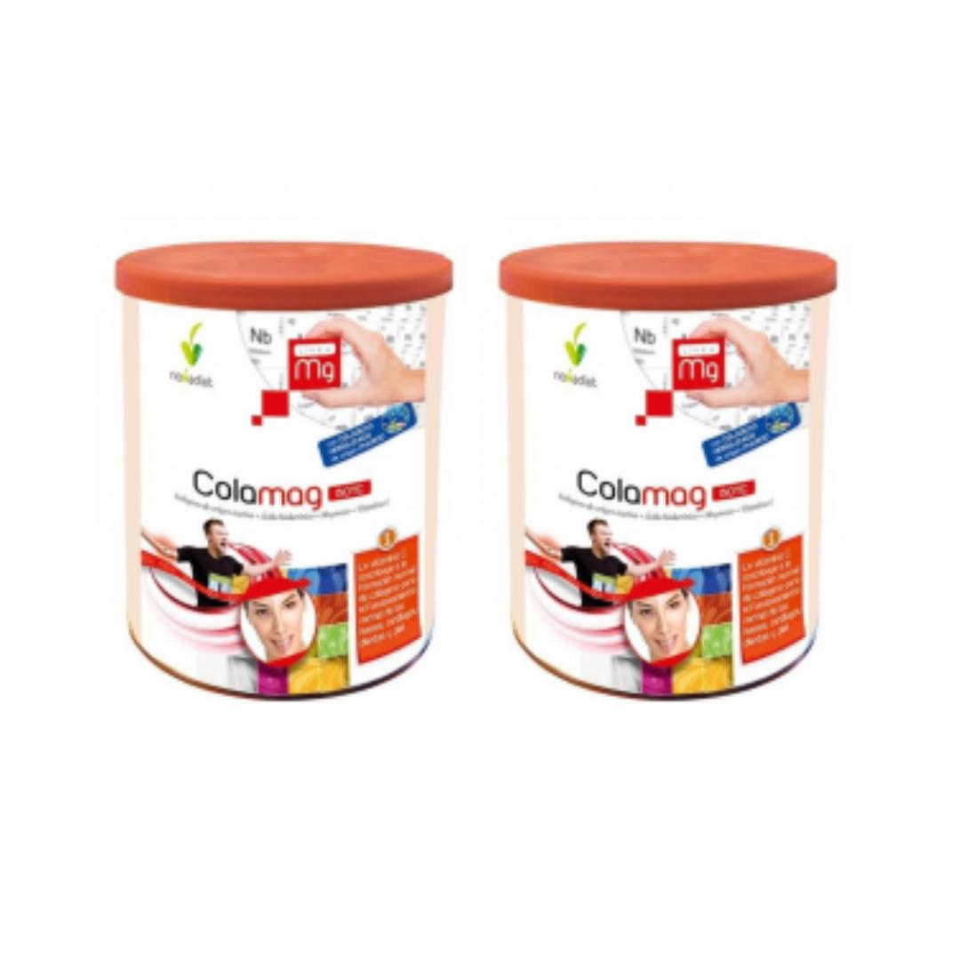 Embalagem de 2 frascos de colagénio marinho Colamag Novadiet, 300 g