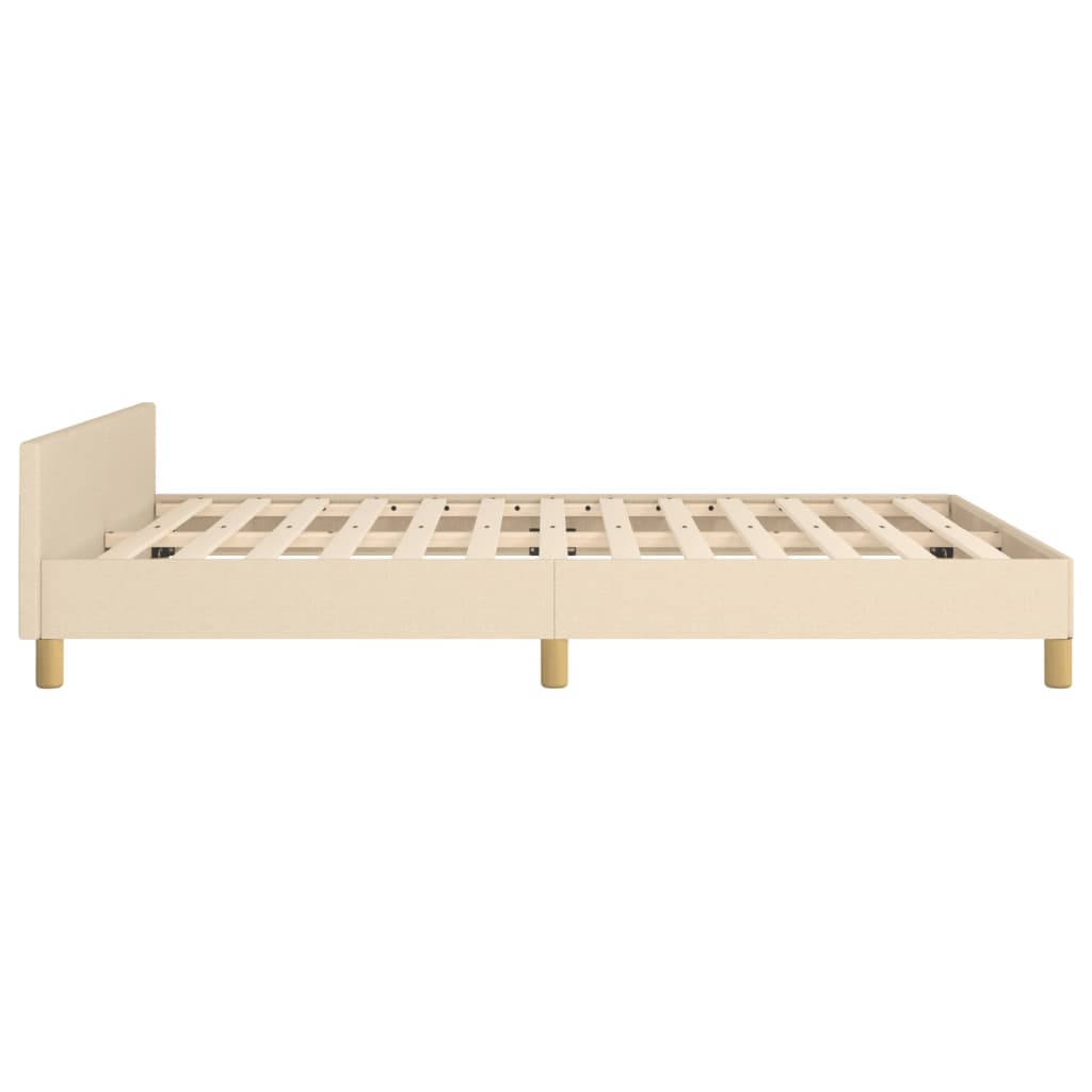 Estructura De Cama Con Cabecero De Tela Color Crema 140x200 Cm / Vetonek_0