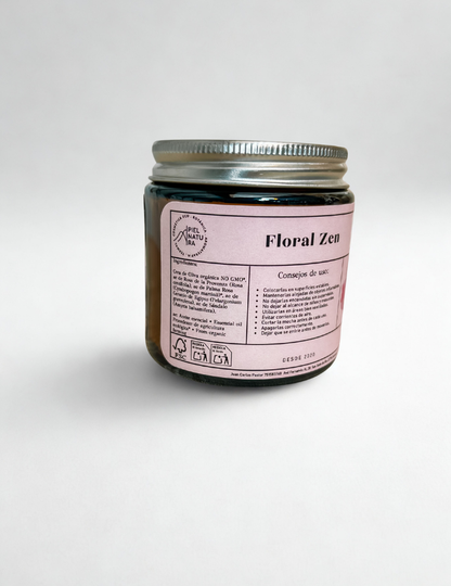 Vela Aromática Natural Rosa, Geranio Y Sándalo Floral Zen, Piel Natura 120 G_1