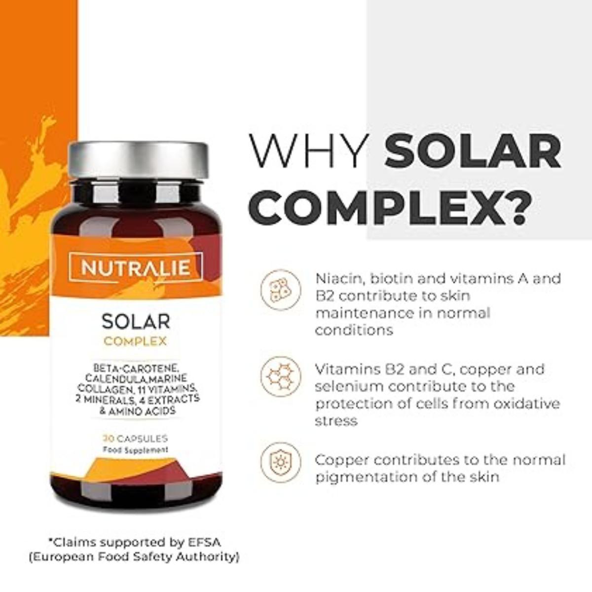 Nutralie Complexo Solar com Bronzeamento e Colagénio Protetor 30 cápsulas