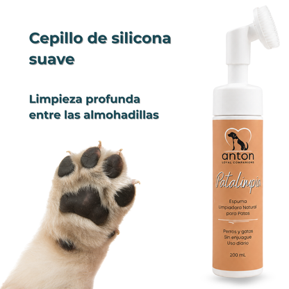 Espuma limpiadora natural para la higiene de las patas de perros y gatos – 200 ml_2