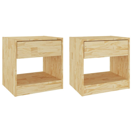 Mesitas De Noche 2 Uds Madera Maciza De Pino 40x31x40 Cm_0