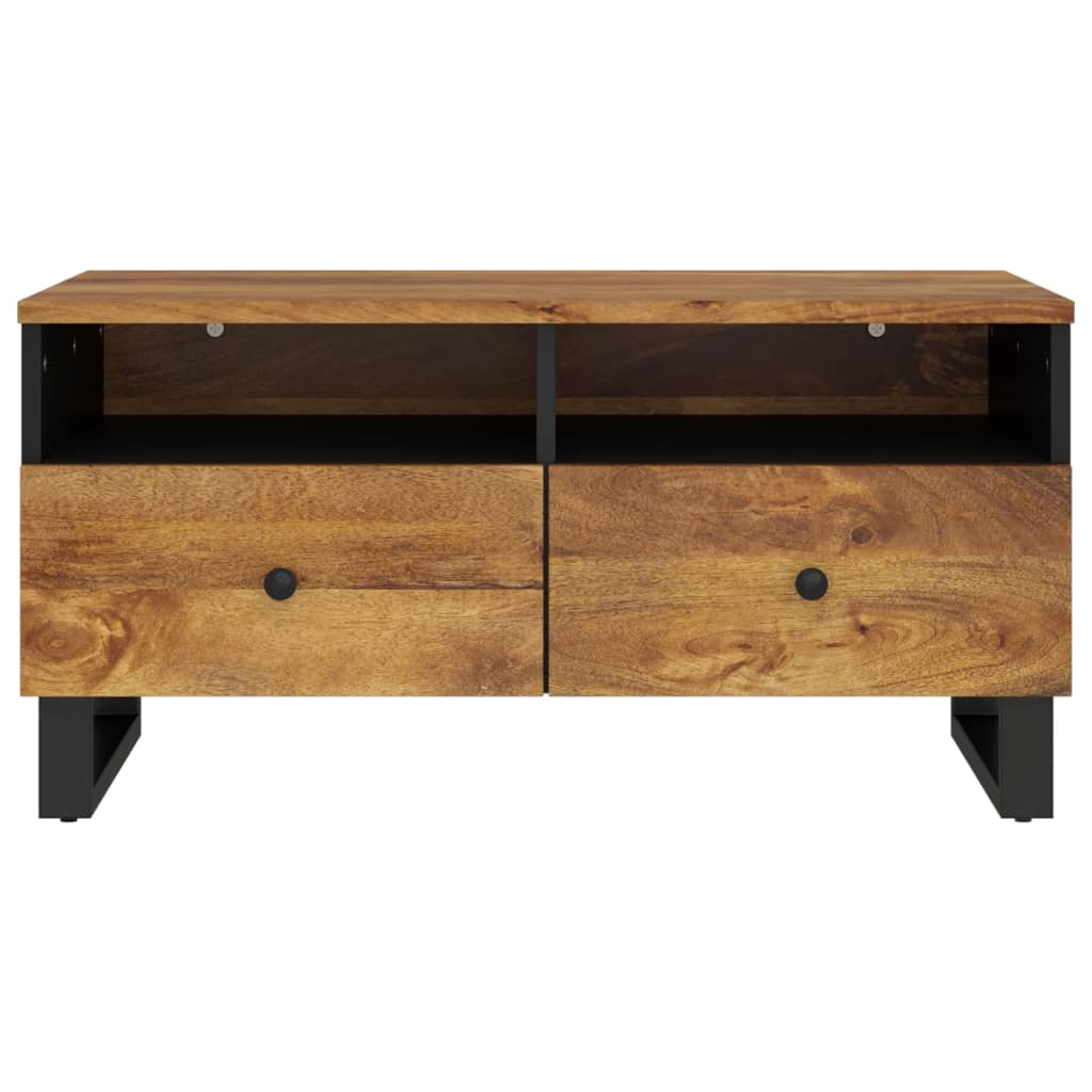 Mesa De Centro Madera Maciza Mango Y Contrachapada 80x54x40 Cm_2