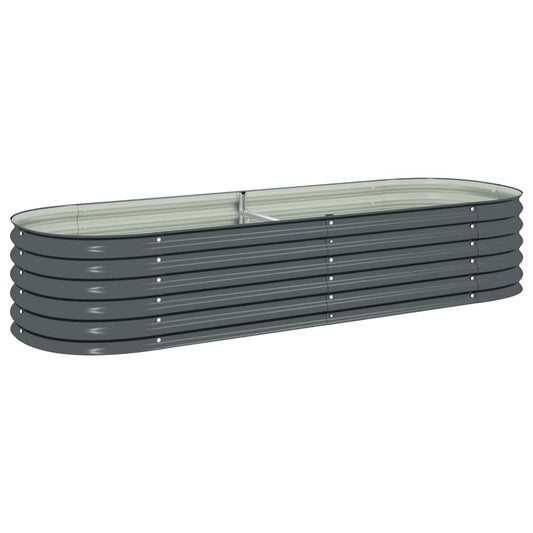 Arriate De Acero Galvanizado Gris 240x80x44 Cm_0