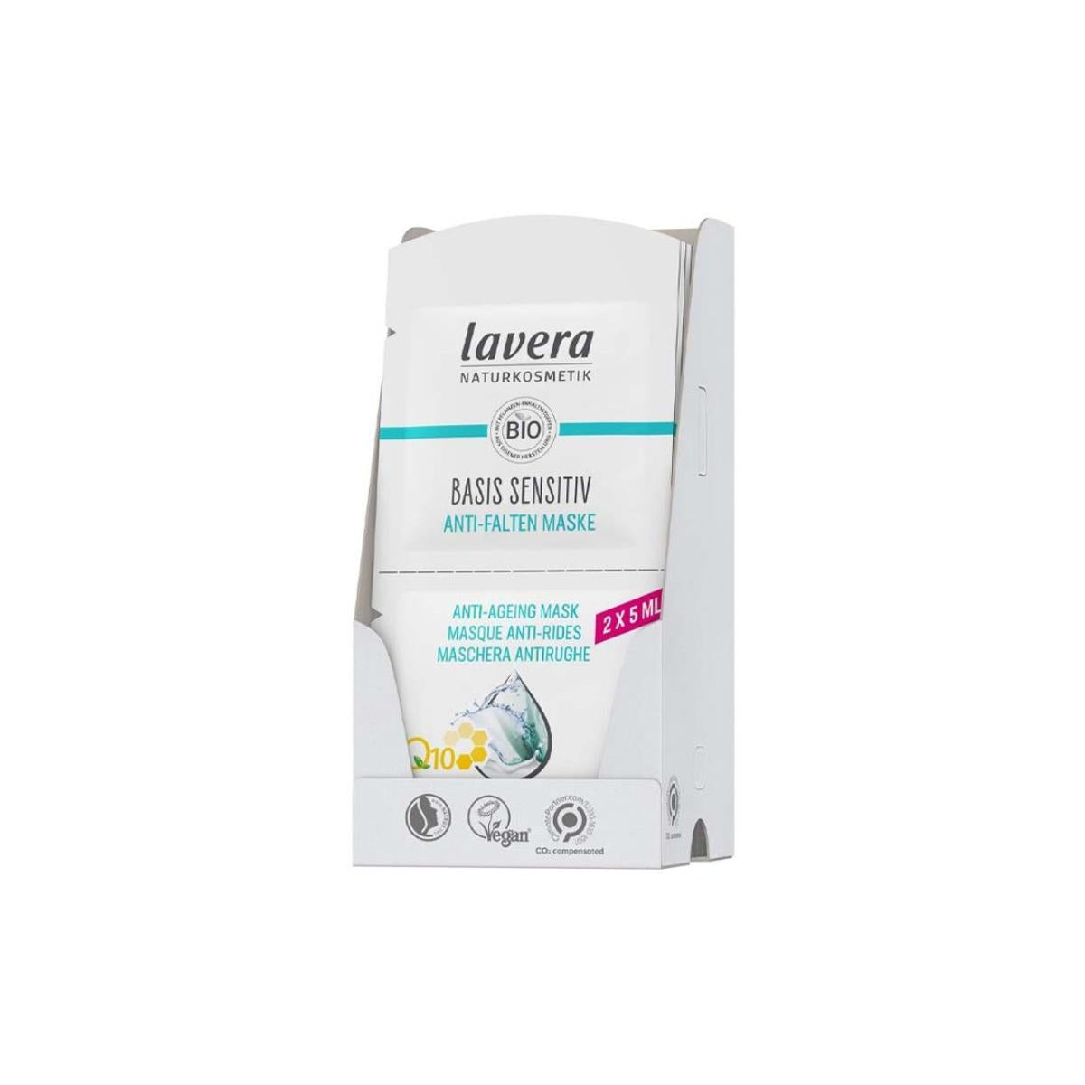 Máscara facial sensível à base Q10, Lavera 2x5 ml