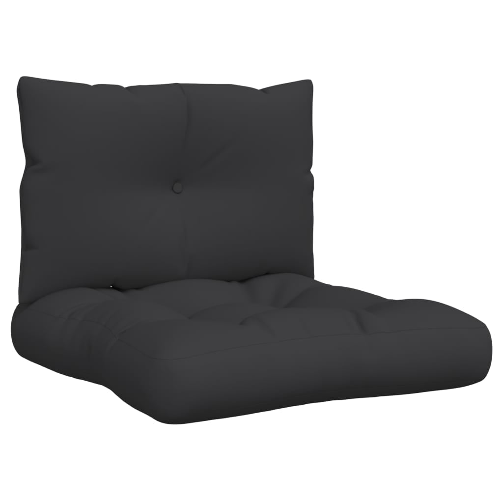 Vidaxl Cojines Para Palets 2 Unidades Tela Negro_0