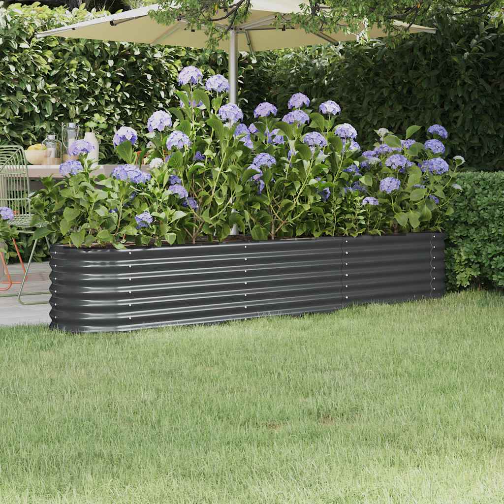 Jardinera Acero Galvanizado Antracita 224x40x36 Cm_1