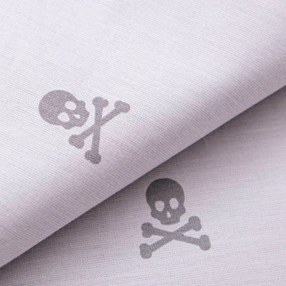 Set Cama (funda Nórdica 240x220 + 2 Fundas Almohada  50x85cm) 100% Algodón Gris Oscuro & Gris Claro Calaveras Scalpers Home