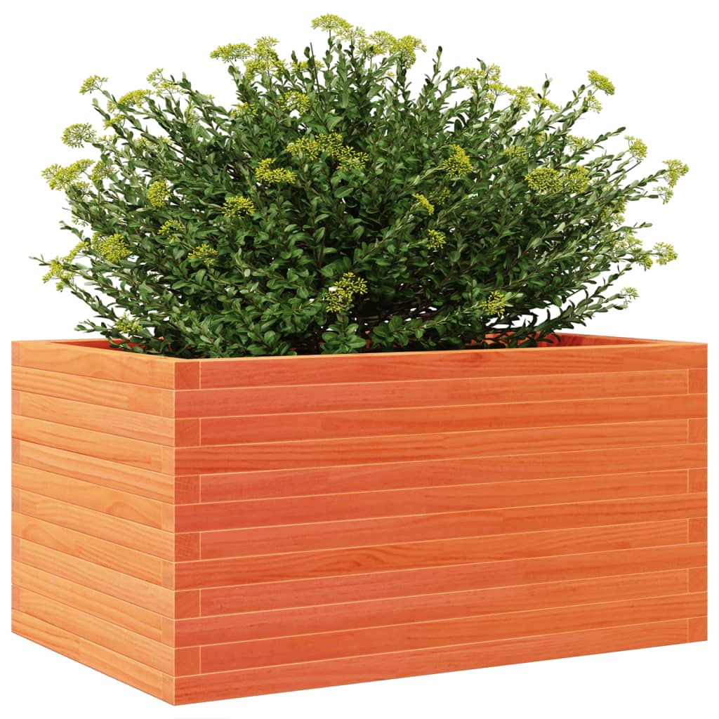Jardinera De Madera Maciza Pino Marrón Cera 90x60x46 Cm_3