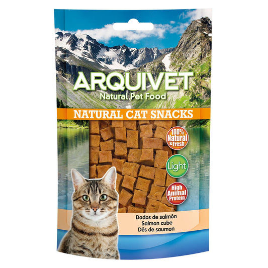 Arquivet cubos de salmão 50 g Snack natural para gatos